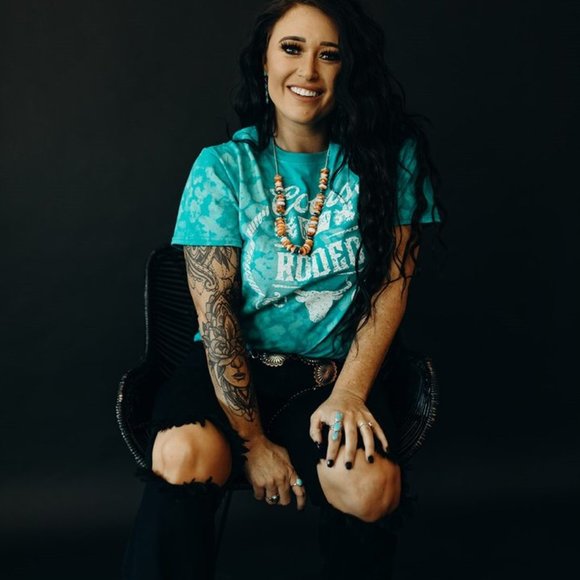 TEAL Rodeo Hand Bleached Leopard Dye Tee - Picture 5 of 10